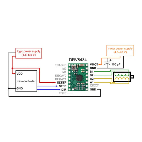 Pololu DRV8434 Stepper Motor Driver Carrier w/ Pre-Soldered Headers