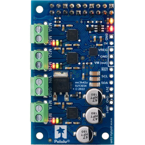 Pololu Motoron M3H256 Triple Motor Controller for Raspberry Pi (w/ Connectors)