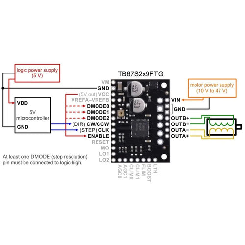 Pololu TB67S249FTG Stepper Motor Driver Carrier (1.7 A continuous)