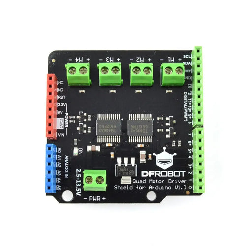 Quad DC Motor Driver Shield for Arduino