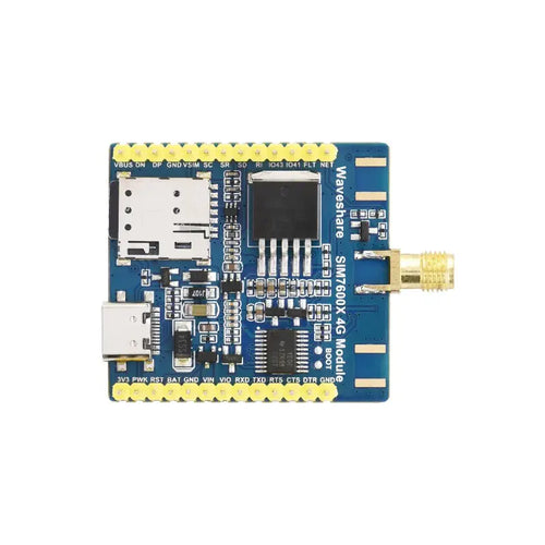 Waveshare SIM7600E-H 4G Communication Module, 4G/3G/2G, GNSS, w/ SMA Antenna