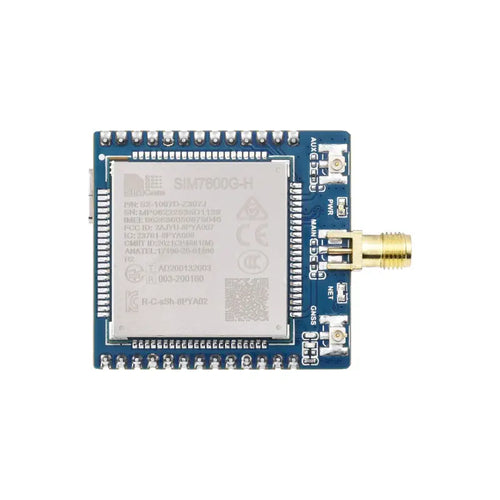 SIM7600G-H Communication Module, 4G/3G/2G GNSS Position (Soldered + SMA Antenna)