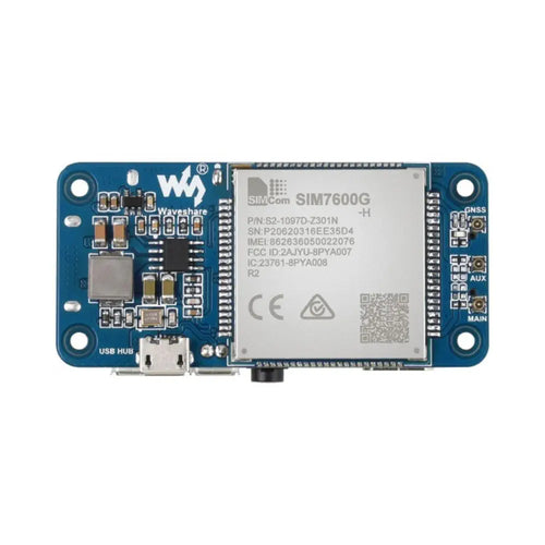 SIM7600G-H 4G HAT (B) for Raspberry Pi LTE Cat-4 4G/3G/2G Support GNSS (Global)