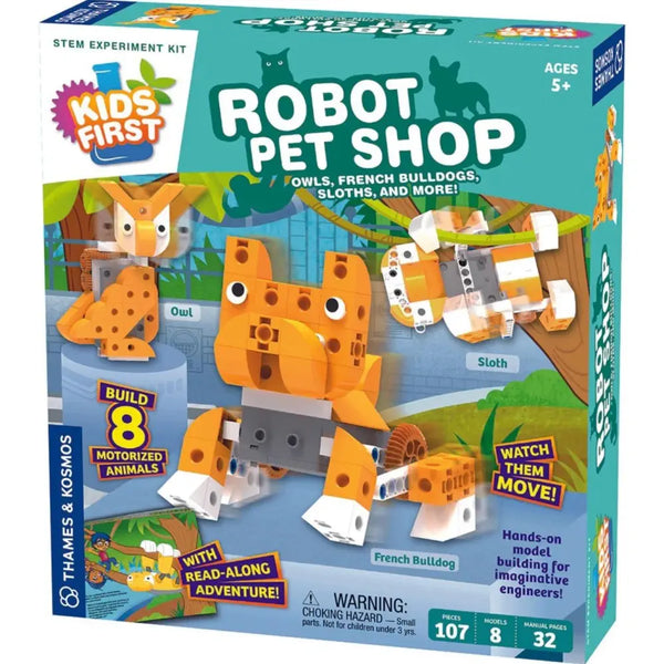 Thames & Kosmos Kids First Robot Pet Shop: Owls Bulldogs Sloths and More