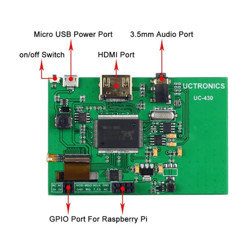 UCTRONICS 3.5-Inch TFT LCD Touch Screen w/ Pen for Raspberry Pi