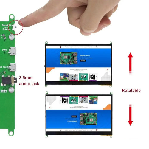 UCTRONICS 7in Capacitive LCD IPS Touchscreen for Raspberry Pi w/ Prop Stand