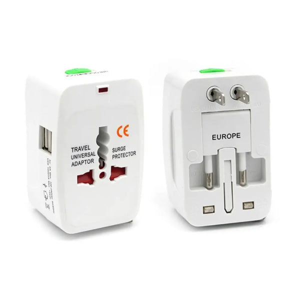 Universal Plug Adapter w/ Dual USB Port (EU/US/UK/AU)