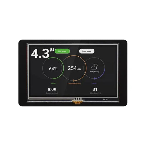 Wizee 4.3-Inch 480x272 HMI Touch Display, Wi-Fi & BLE