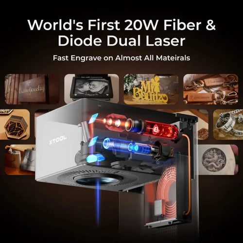 xTool F1 Ultra 20W Fiber & Diode Dual Laser Engraver Deluxe Bundle